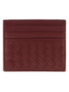 Intrecciato Weaving Card Wallet Wine - BOTTEGA VENETA - BALAAN 1