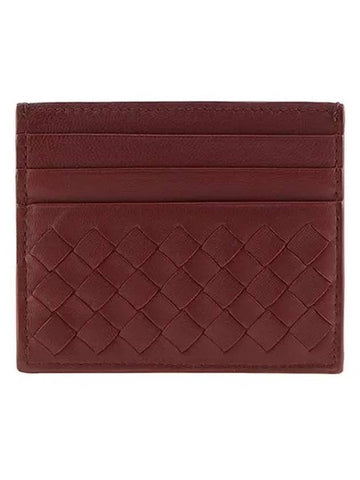 Intrecciato Weaving Card Wallet Wine - BOTTEGA VENETA - BALAAN 1