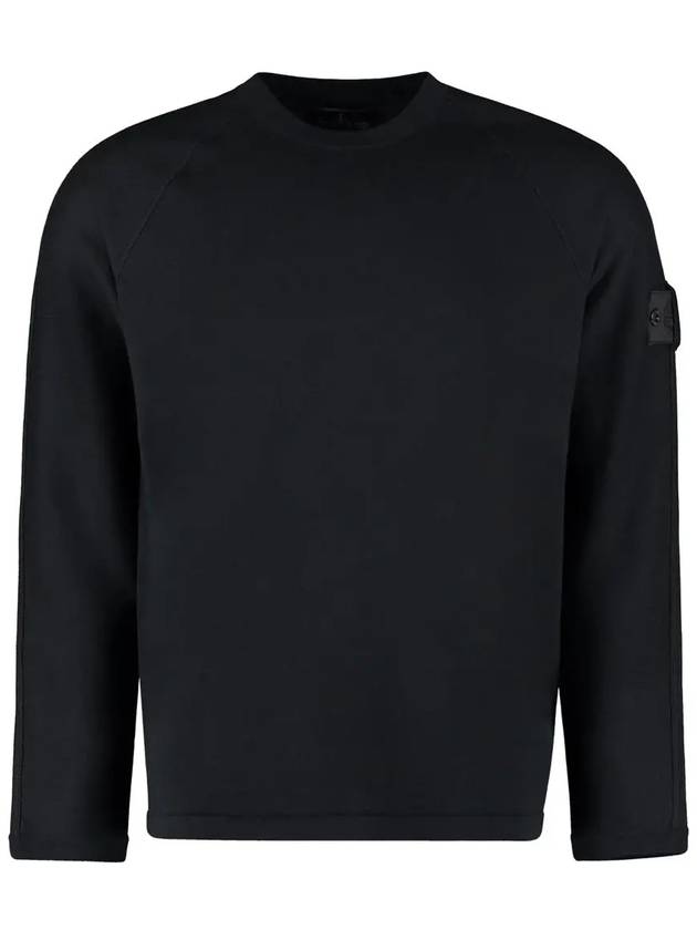 Wappen Patch Crew Neck Knit Top Black - STONE ISLAND - BALAAN 3