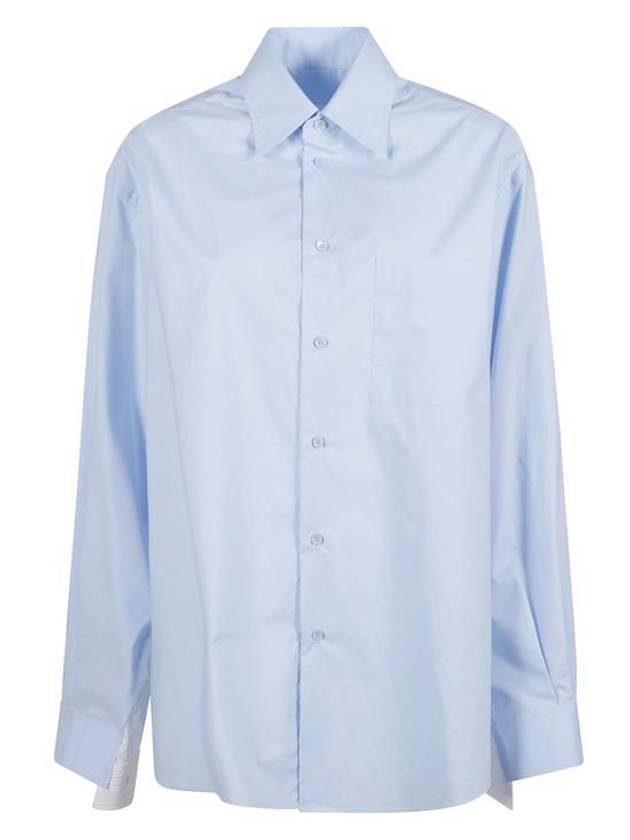 Panel Detail Double Maxi Shirt Light Blue - MAISON MARGIELA - BALAAN 1