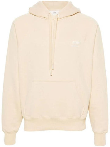 Logo Print Hoodie Beige - AMI - BALAAN 1