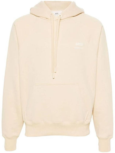 Logo Print Hoodie Beige - AMI - BALAAN 1