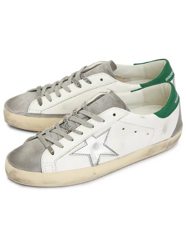 Superstar Green Heel Tab Leather Sneakers White - GOLDEN GOOSE - BALAAN 2