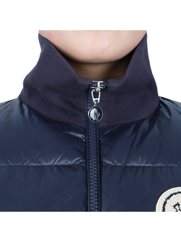 Logo Patch Knit Padded Zip-up Jacket Navy - MONCLER - BALAAN 8