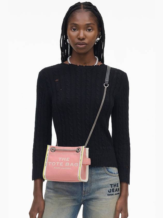 Denim Chain The Crossbody Tote Ribbon Pink 2F4HCR016H05 669 - MARC JACOBS - BALAAN 7