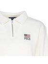 Logo Print Half Zip Up Cotton Sweatshirt Ivory - POLO RALPH LAUREN - BALAAN 5