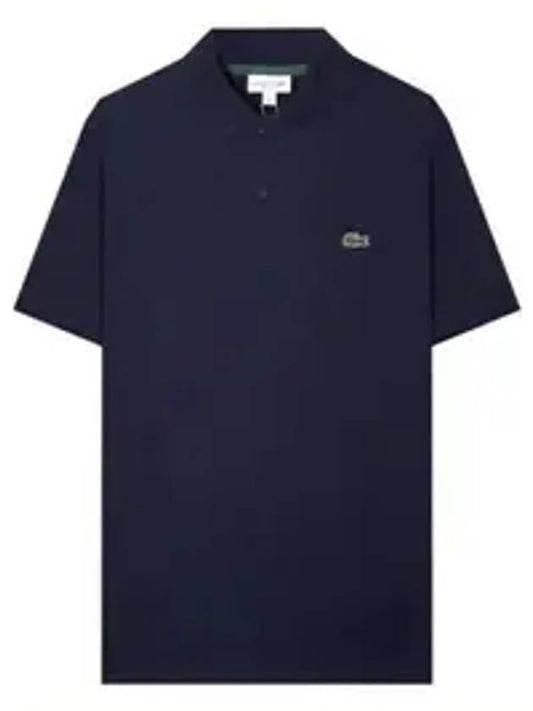 Men's Regular Fit Logo Short Sleeve PK Shirt Navy Blue - LACOSTE - BALAAN.