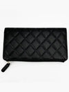 CC Gold Logo Classic Zipper Caviar Long Wallet Black - CHANEL - BALAAN 3