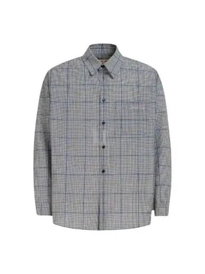 Check Wool Long Sleeve Shirt Grey - MARNI - BALAAN 2