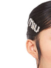 Logo Crystal Hair Clip Steel - MIU MIU - BALAAN 3