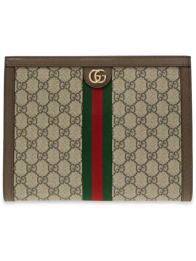 Ophidia Pouch Clutch Bag Beige Ebony - GUCCI - BALAAN 3