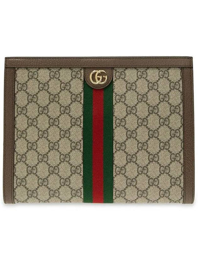 Ophidia Pouch Clutch Bag Beige Ebony - GUCCI - BALAAN 2