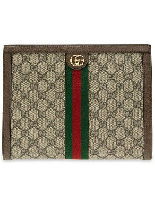 Ophidia Pouch Clutch Bag Beige Ebony - GUCCI - BALAAN 2