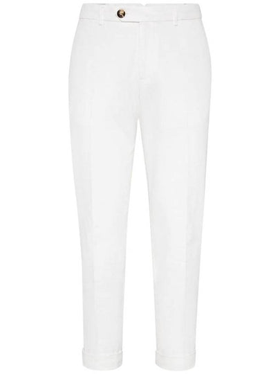 Cotton Chino Straight Pants White - BRUNELLO CUCINELLI - BALAAN 2