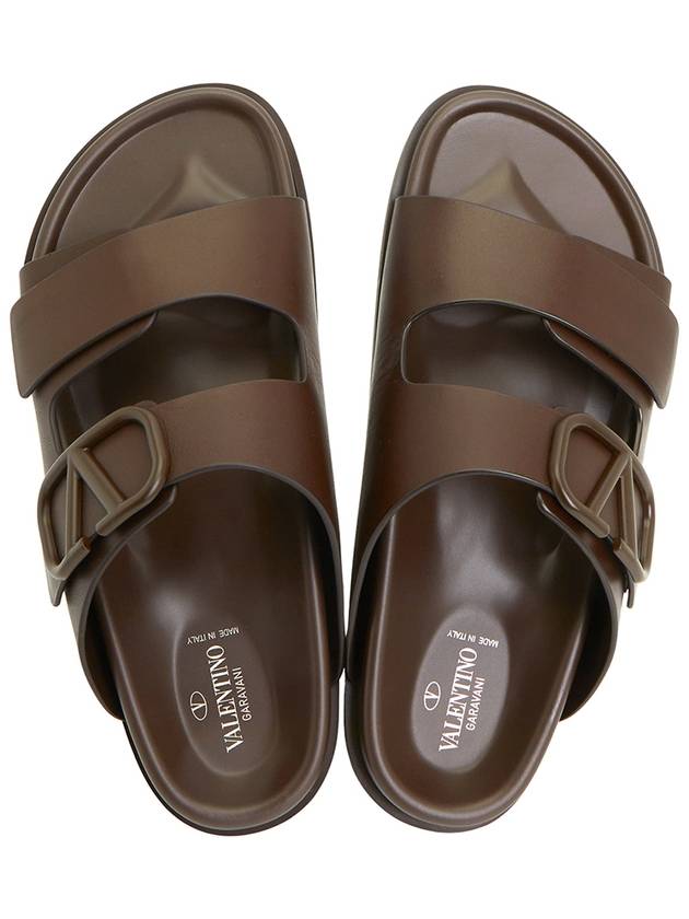 V logo signature sandals brown - VALENTINO - BALAAN 3