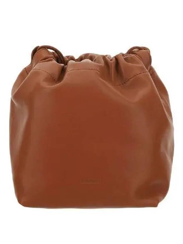 Dumpling Drawstring Calf Leather Mini Bag Brown - JIL SANDER - BALAAN 2