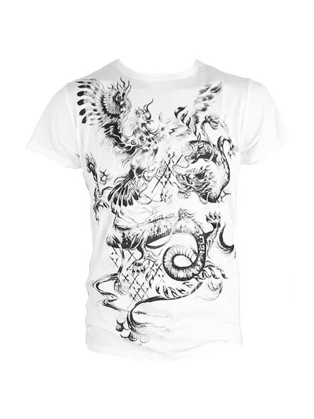 Dragon Short Sleeve T-Shirt White - BALMAIN - BALAAN.