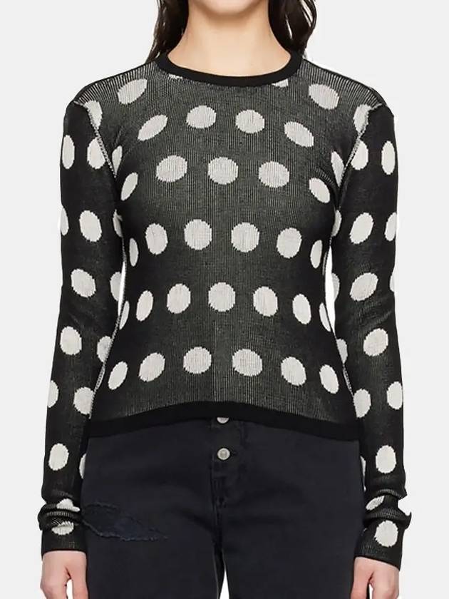 Polka Dot Long Sleeve Knit Top Black - MAISON MARGIELA - BALAAN 4