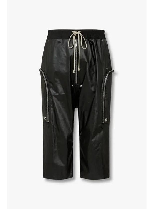 MEN Glossy Denim Baggy Pants Black - RICK OWENS - BALAAN 1