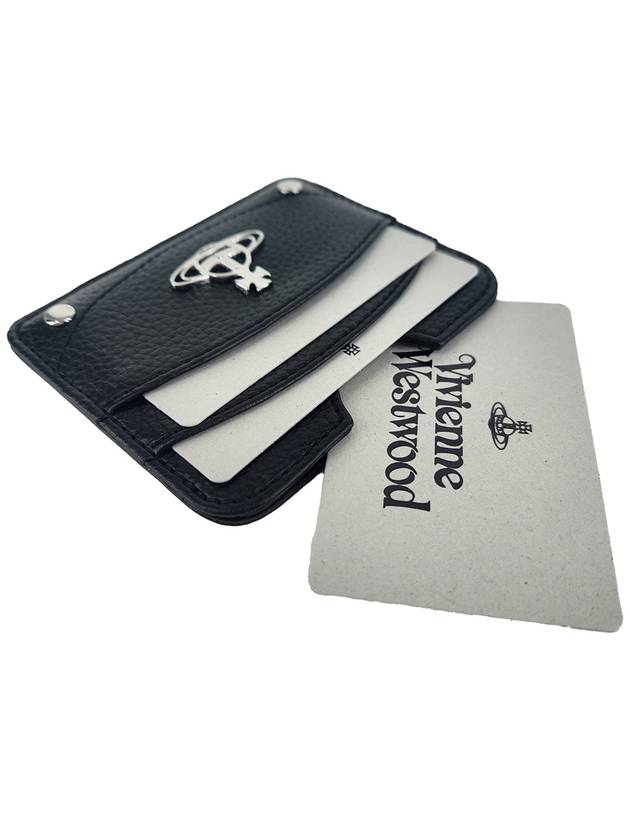 Logo Half Moon Card Wallet Black - VIVIENNE WESTWOOD - BALAAN 7