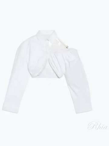 Jacquemus Galliga asymmetric crop shirt 23H233SH037 1454 100 - JACQUEMUS - BALAAN 1