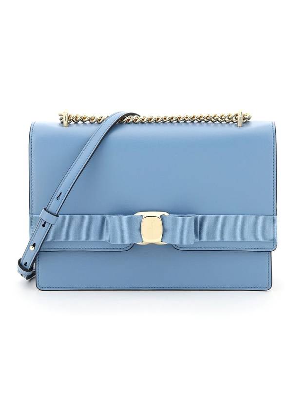 Vara Leather Shoulder Bag Chambray - SALVATORE FERRAGAMO - BALAAN 1