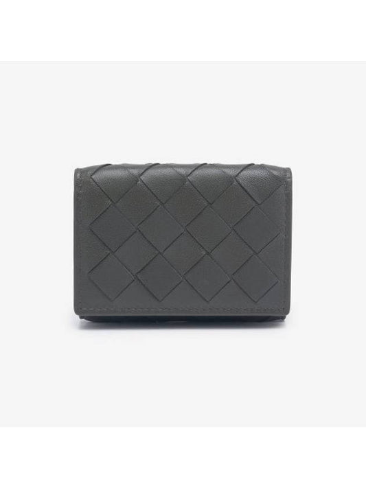 Intrecciato Continental Leather Half Wallet Grey - BOTTEGA VENETA - BALAAN 1