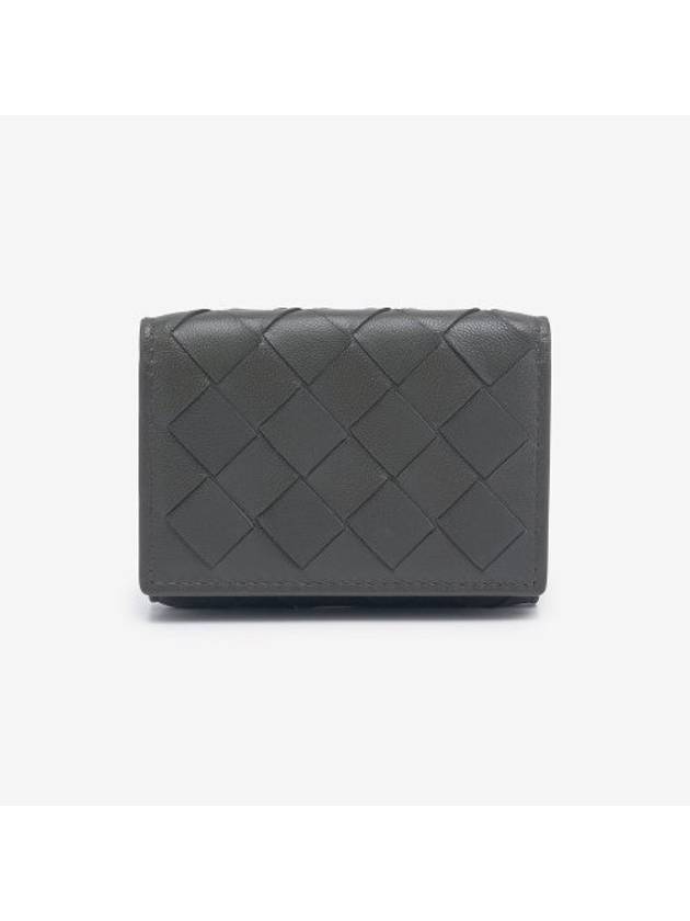 Intrecciato Continental Leather Half Wallet Grey - BOTTEGA VENETA - BALAAN 1