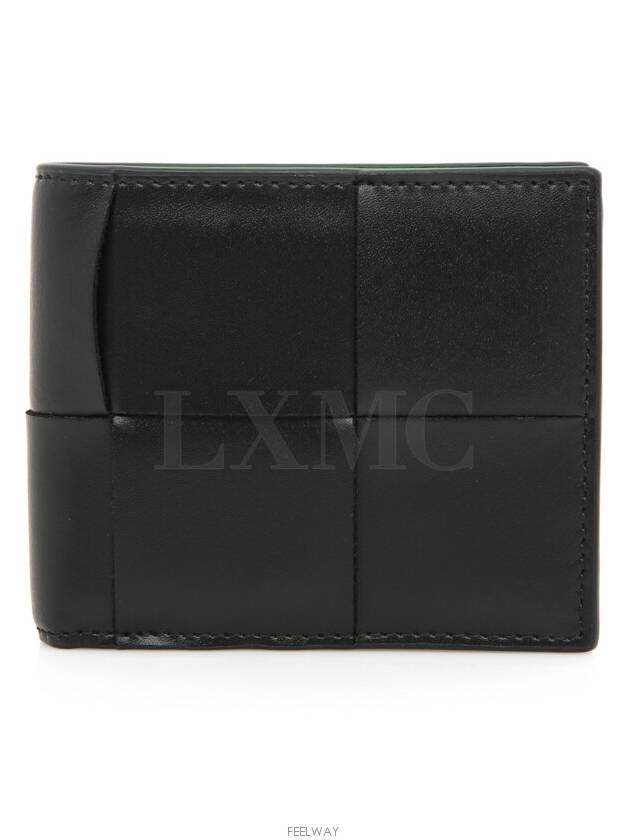 Cassette bi fold wallet 743004 black packet green - BOTTEGA VENETA - BALAAN 1