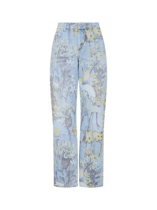 Floral straight denim pants indigo - STELLA MCCARTNEY - BALAAN 1