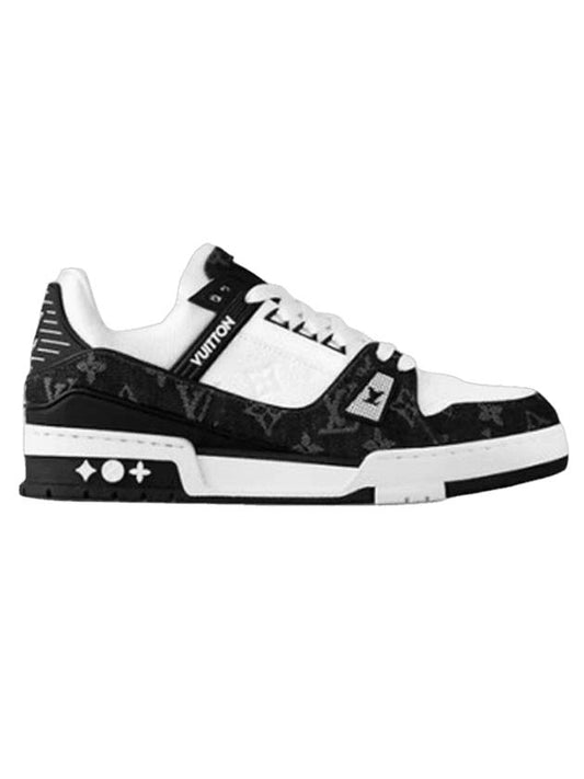 LV Trainer Leather Low Top Sneakers Black - LOUIS VUITTON - BALAAN 1