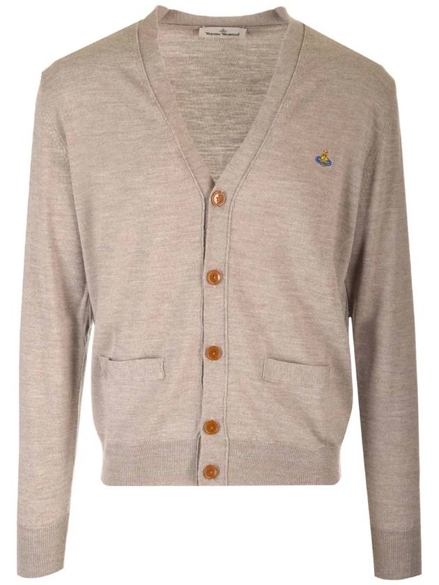 Embroidery Logo Fine Wool Cardigan Grey - VIVIENNE WESTWOOD - BALAAN 2