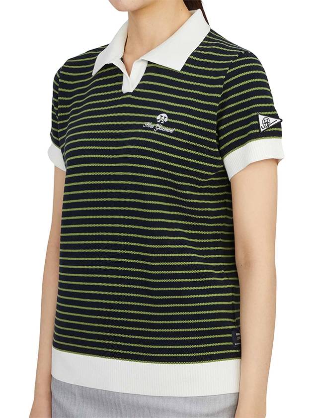 Golf Wear Short Sleeve Knit HHW 2A AB53 NAVY GREEN - HORN GARMENT - BALAAN 2