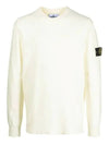 Men's Wappen Patch Crew Neck Wool Knit Top Ivory - STONE ISLAND - BALAAN 2