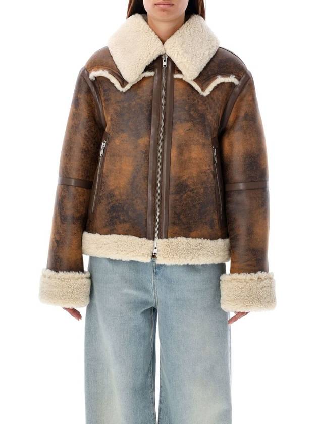 Stand Studio Eco Shearling Aviator Jacket - STAND STUDIO - BALAAN 1