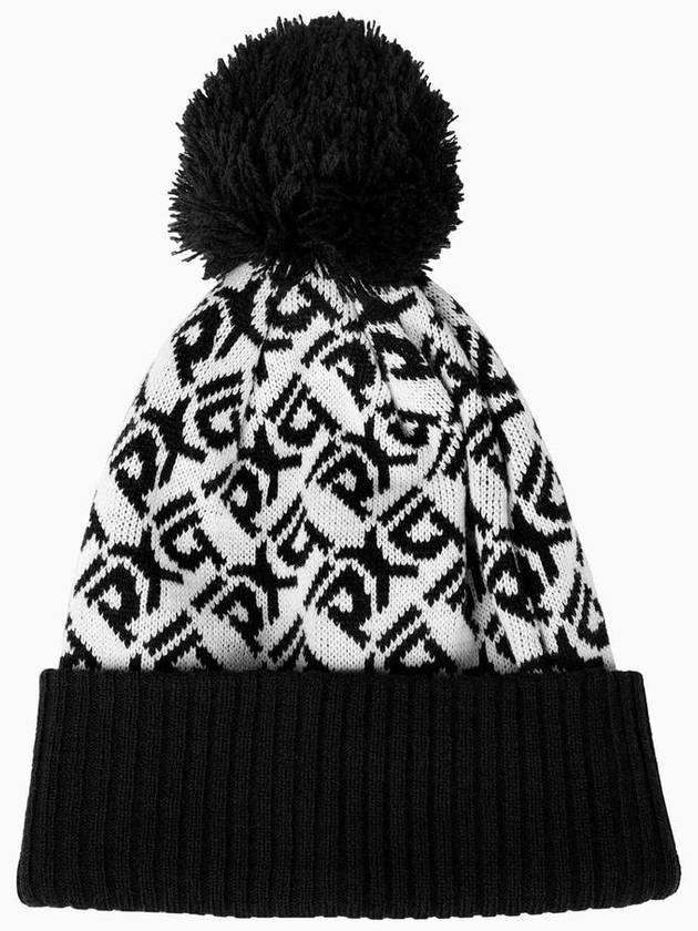 Infinity Logo Jacquard Knit Beanie Black - PXG - BALAAN 3