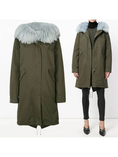 Women's Lapin Fur Parka Khaki - YVES SALOMON - BALAAN 2