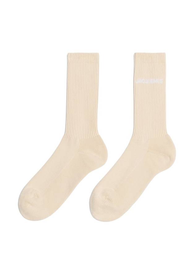 Les Chaussettes Ribbed Crew Socks Beige - JACQUEMUS - BALAAN 1