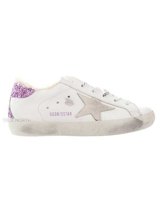 Superstar Glitter Purple Tab Low Top Sneakers White - GOLDEN GOOSE - BALAAN.