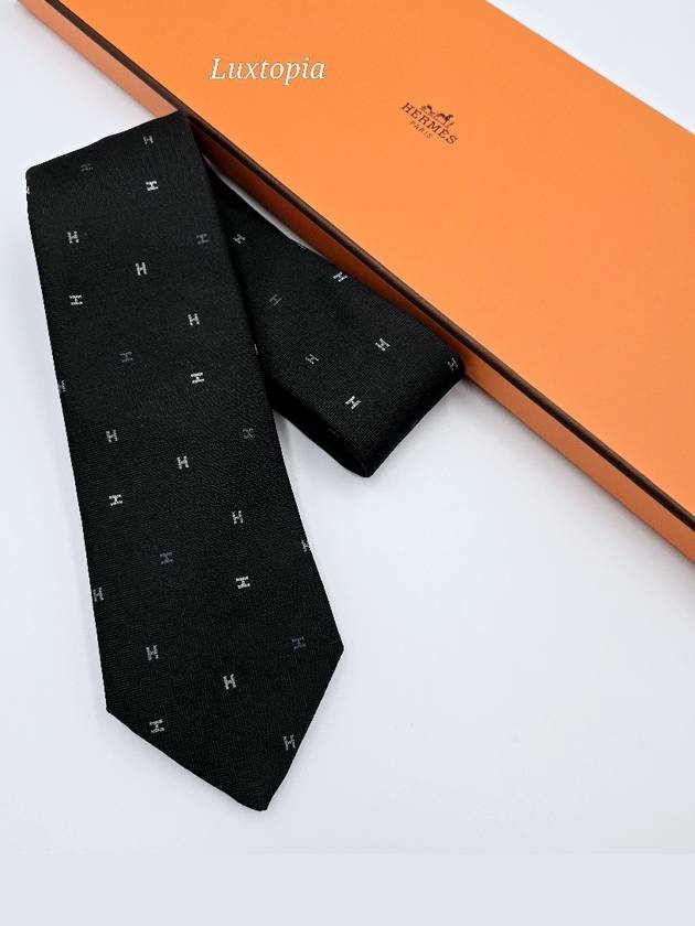 Spread H Tie Noir - HERMES - BALAAN 5