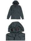 Men's Diagonal Fleece Goggles Zip Up Hoodie Grey - CP COMPANY - BALAAN 5