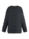 Round Neck Quilted Down Padded Jacket Black - JIL SANDER - BALAAN 3