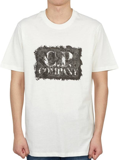 Logo Label Graphic Short Sleeve T-Shirt White - CP COMPANY - BALAAN 2