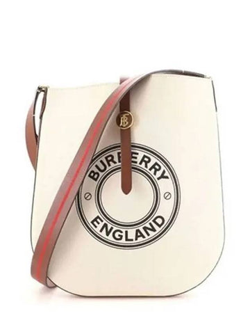 Leather canvas shoulder bag cross beige 271384 - BURBERRY - BALAAN 1