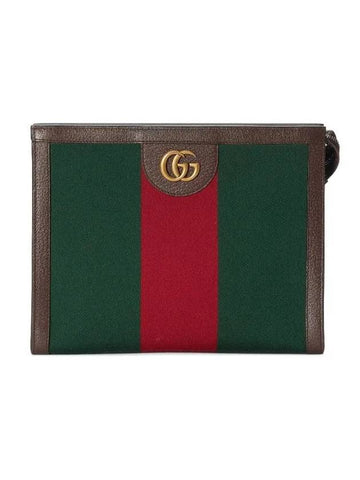 Double G Web Beauty Case Clutch Bag Green - GUCCI - BALAAN 1