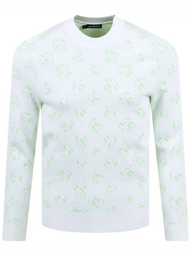 Men's Golf Gus Jacquard Crew Neck Sweatshirt White - J.LINDEBERG - BALAAN 2