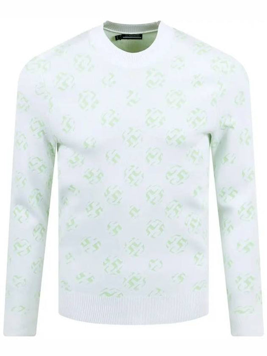 Men's Golf Gus Jacquard Crew Neck Sweatshirt White - J.LINDEBERG - BALAAN 2