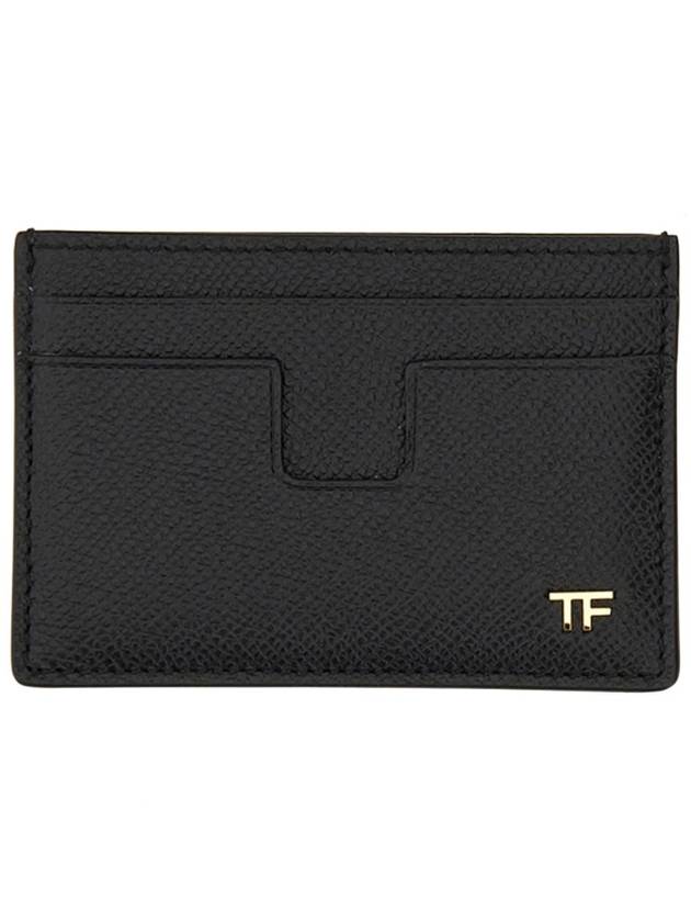 TF Logo Leather Card Wallet Black - TOM FORD - BALAAN 4