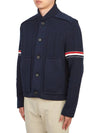 Single Breasted Button Cotton Jacket Navy - THOM BROWNE - BALAAN 4