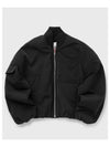 Drop Oversized Zipper Twill Bomber Jacket Black - GANNI - BALAAN 2